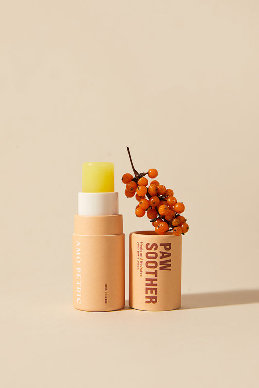 Amo Petric-Pets Paw Balm Lick Safe Organic Sea Buckthorn Fruit Foot Cream 0.34oz Portable Version for Dogs & Cats