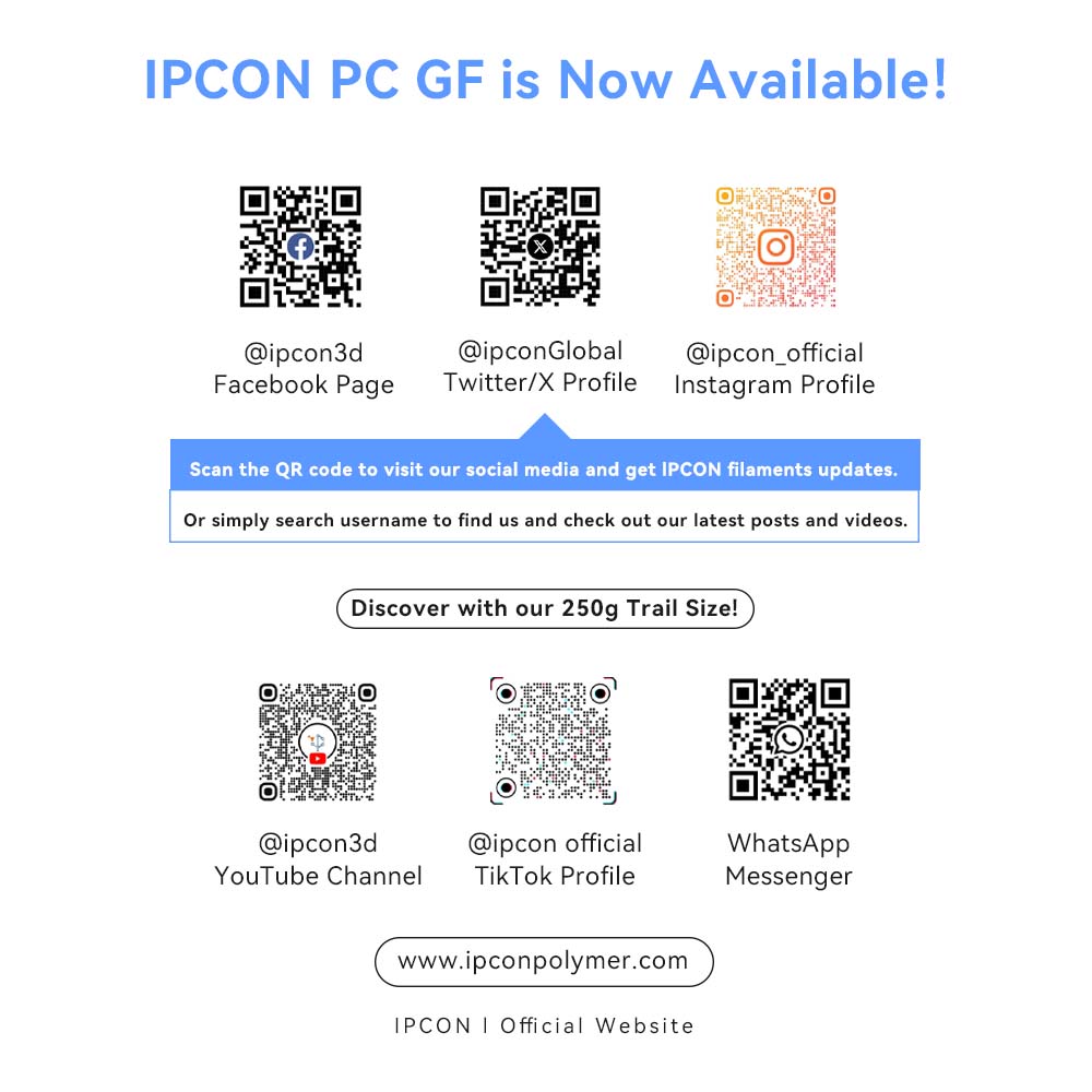 PC-GF Matte Blue 3D Printer Filament, Glass Fiber Reinforced