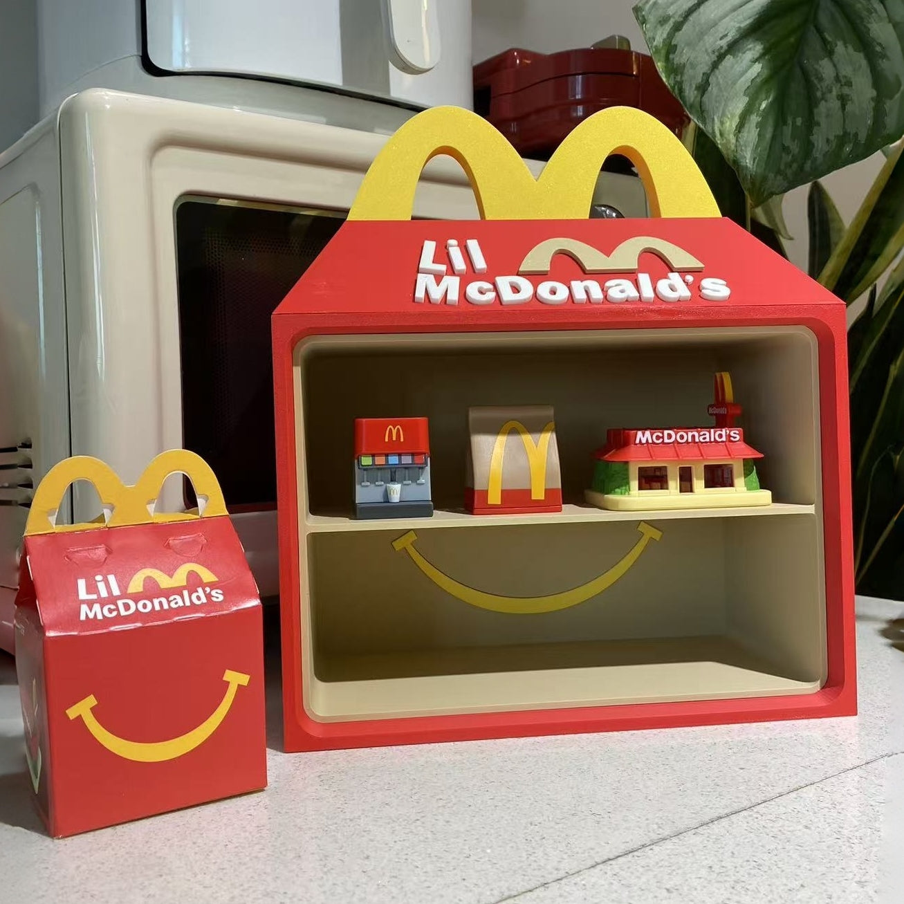 Peaslive 3D Printed Figure Display: Retro Fast Food Box