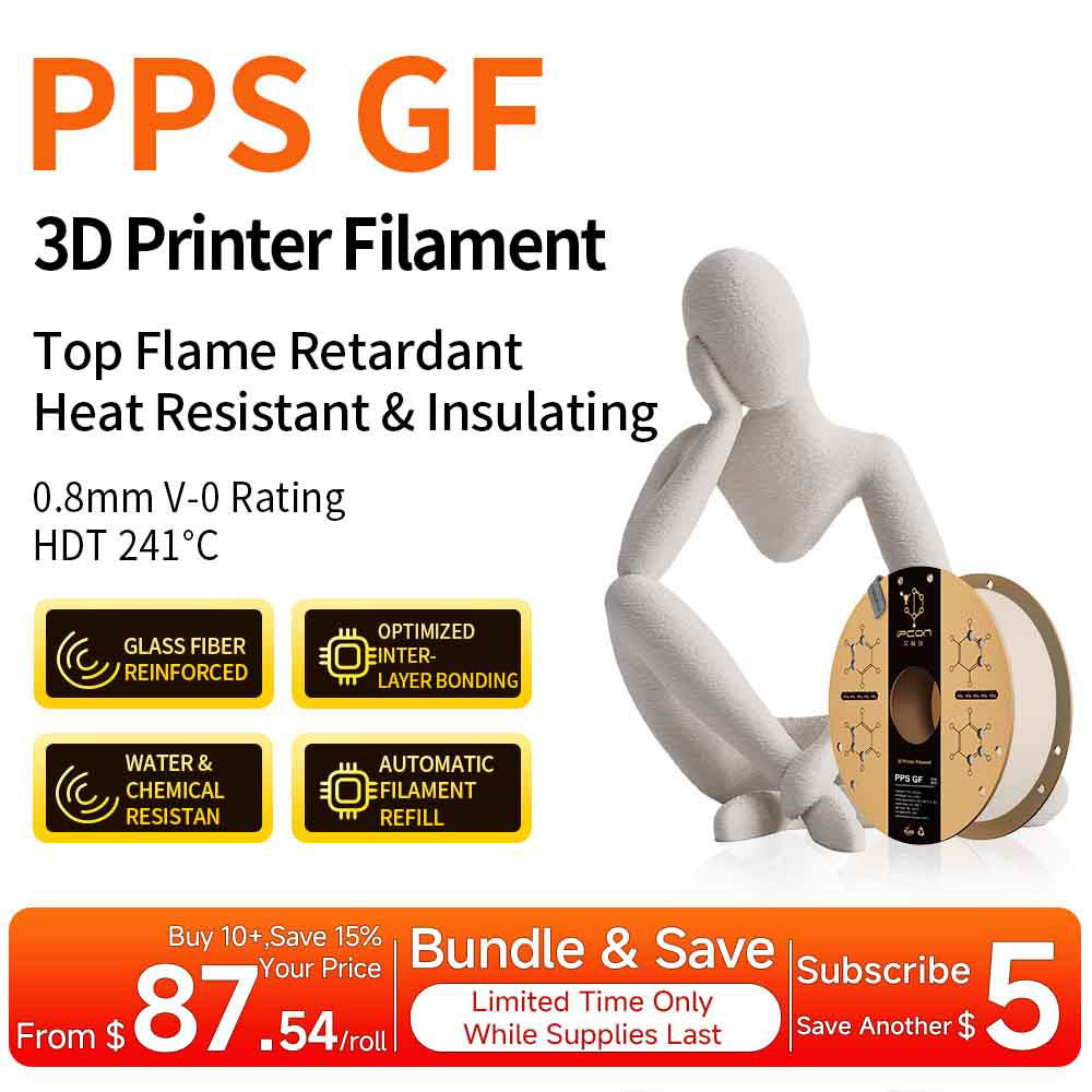 Industrial PPS-GF Glass Fiber 3D Printer Filament, Matte